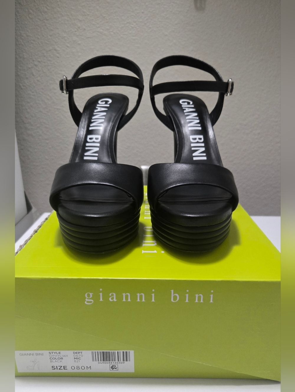 Gianni Bini Black Platform Ankle-Strap Sandals
